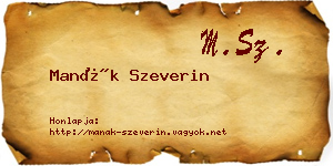 Manák Szeverin névjegykártya